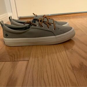 Sperry Crest Vibe Canvas Grey Sneakers 9.5M NWOB